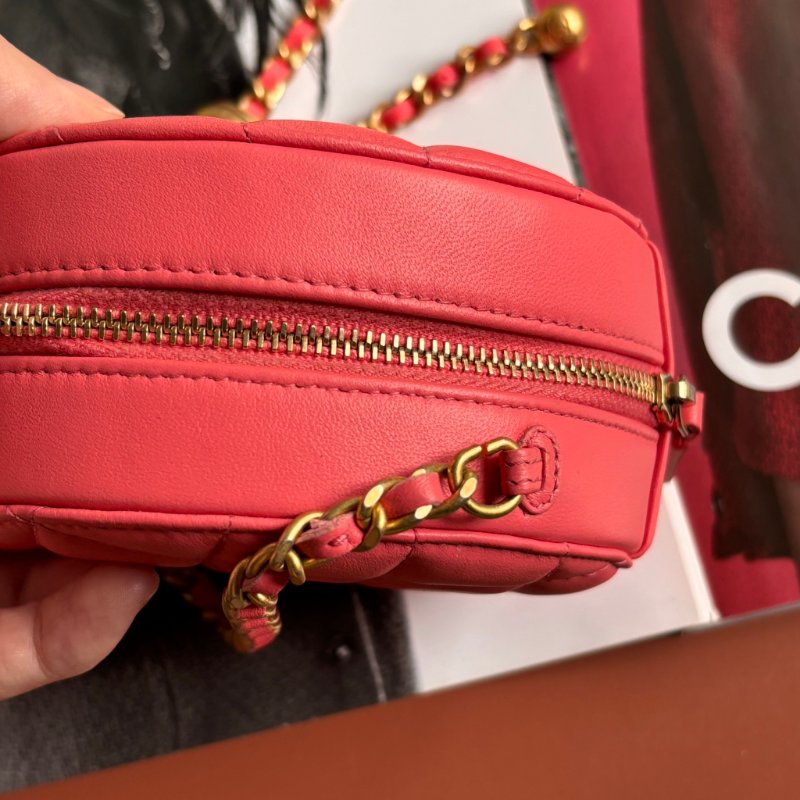 保卡款 30開 ::CHANEL::香奈兒 金球 胭脂玫瑰粉圓餅鏈條包 小金球包-9