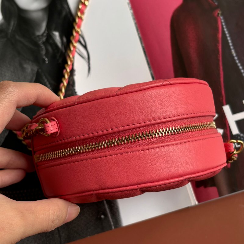 保卡款 30開 ::CHANEL::香奈兒 金球 胭脂玫瑰粉圓餅鏈條包 小金球包-10