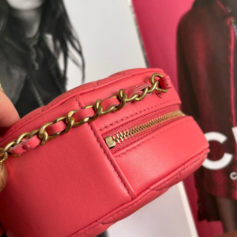 保卡款 30開 ::CHANEL::香奈兒 金球 胭脂玫瑰粉圓餅鏈條包 小金球包-11