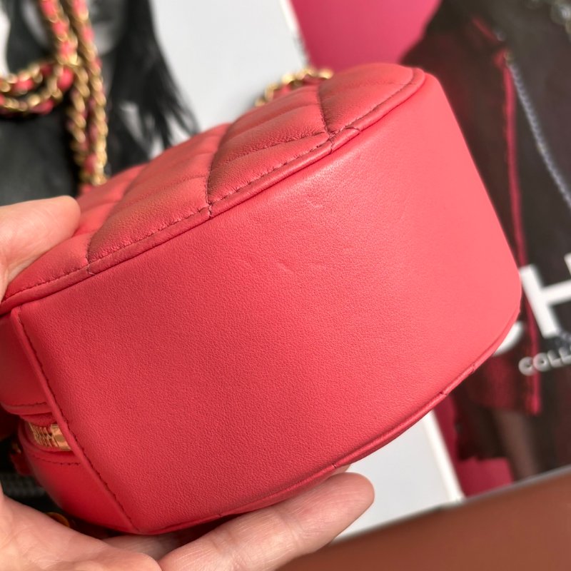 保卡款 30開 ::CHANEL::香奈兒 金球 胭脂玫瑰粉圓餅鏈條包 小金球包-14