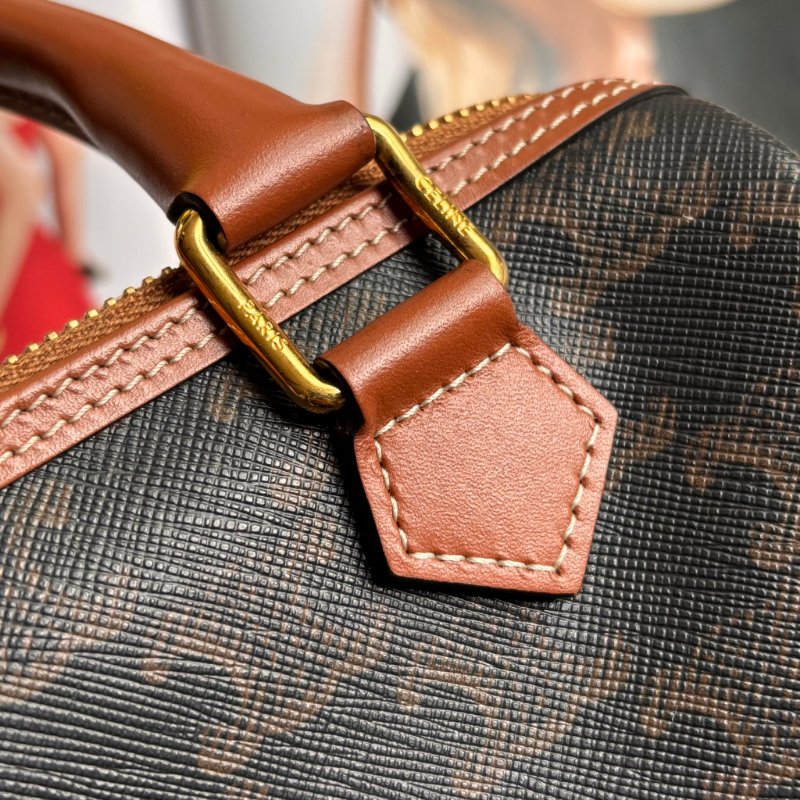 ::CELINE:: 經典凱旋門老花 小號波士頓包 斜背包 手提包-5