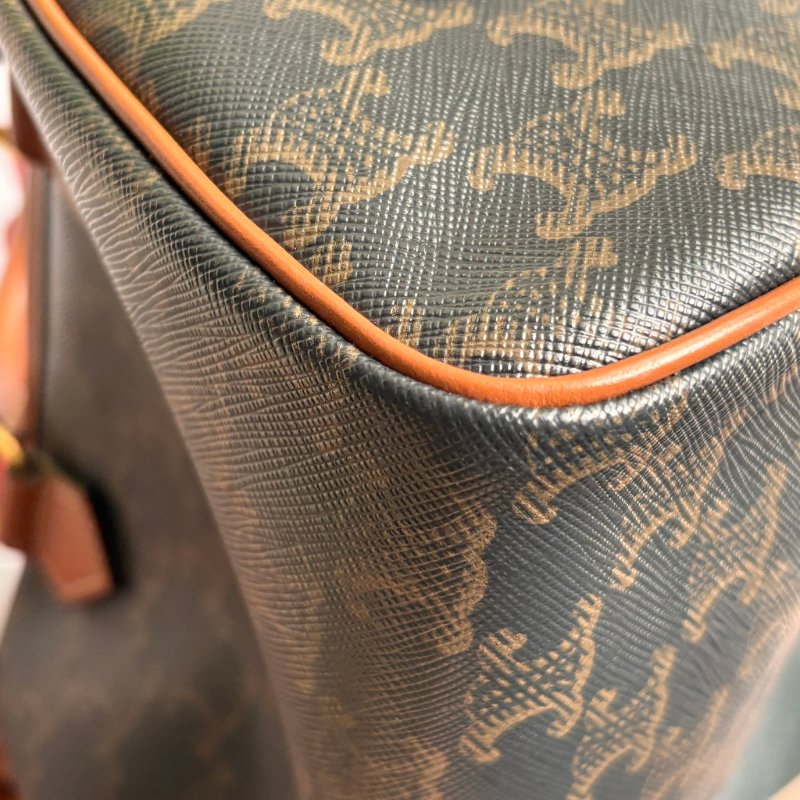 ::CELINE:: 經典凱旋門老花 小號波士頓包 斜背包 手提包-15