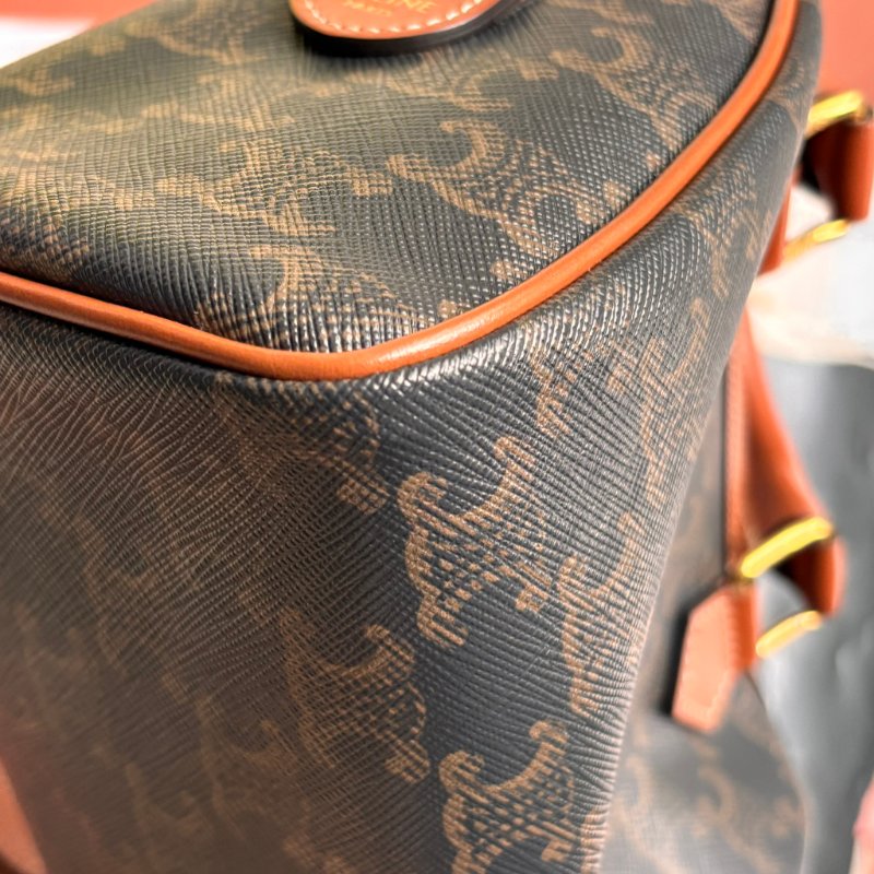 ::CELINE:: 經典凱旋門老花 小號波士頓包 斜背包 手提包-17