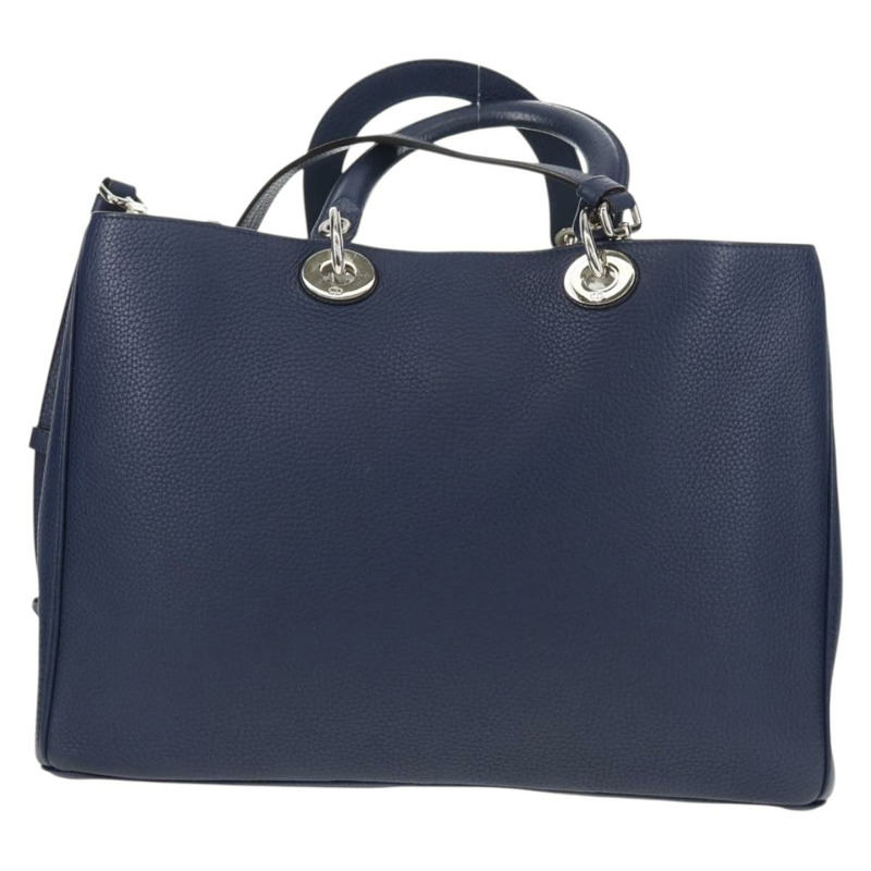【日本直送】Christian Dior Diorissimo 手提包 皮革 2way Navy Silver Auth 148454A-1