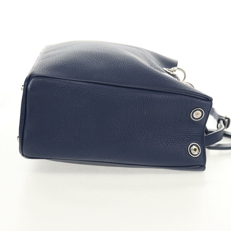 【日本直送】Christian Dior Diorissimo 手提包 皮革 2way Navy Silver Auth 148454A-3