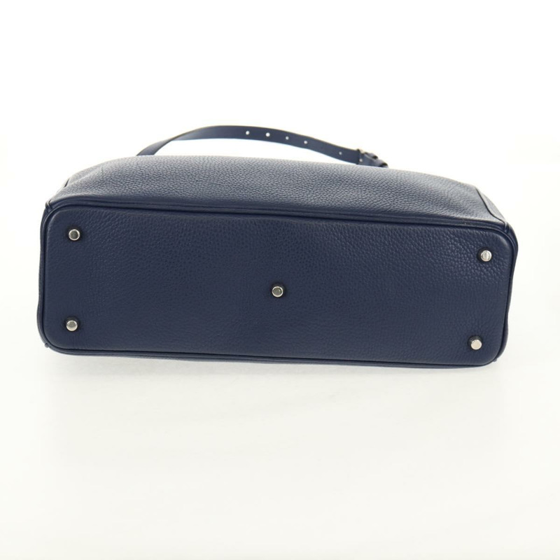 【日本直送】Christian Dior Diorissimo 手提包 皮革 2way Navy Silver Auth 148454A-4