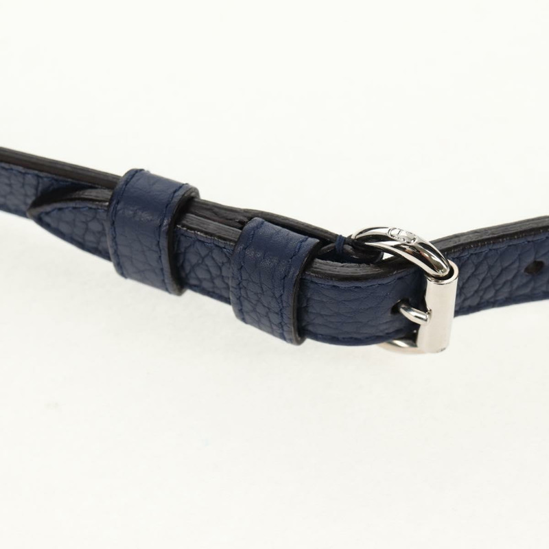 【日本直送】Christian Dior Diorissimo 手提包 皮革 2way Navy Silver Auth 148454A-8