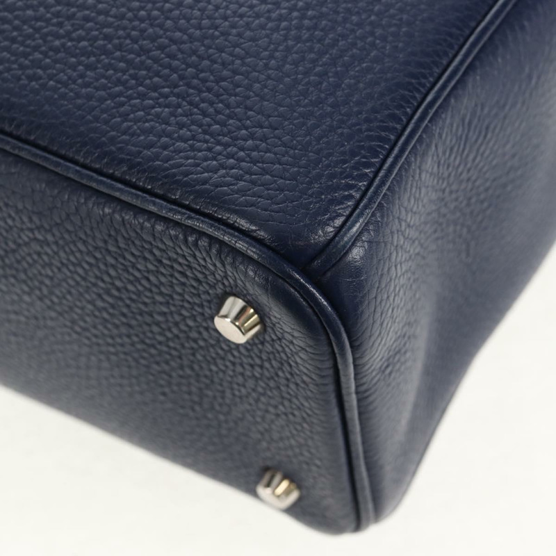 【日本直送】Christian Dior Diorissimo 手提包 皮革 2way Navy Silver Auth 148454A-17