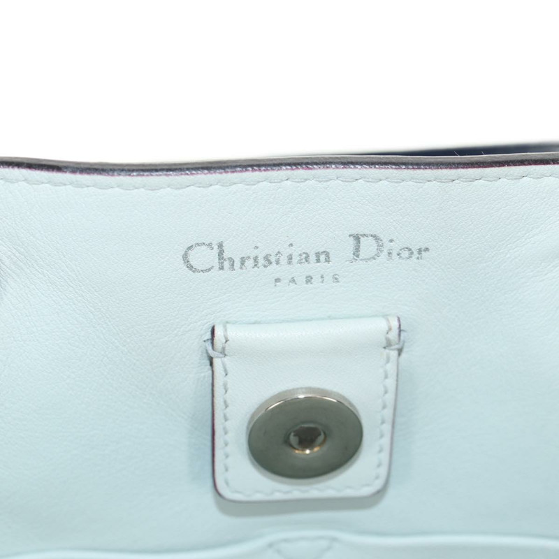 【日本直送】Christian Dior Diorissimo 手提包 皮革 2way Navy Silver Auth 148454A-24