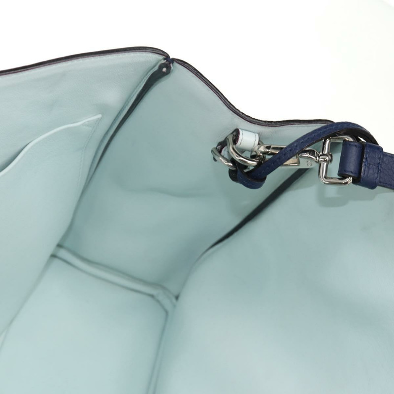 【日本直送】Christian Dior Diorissimo 手提包 皮革 2way Navy Silver Auth 148454A-25