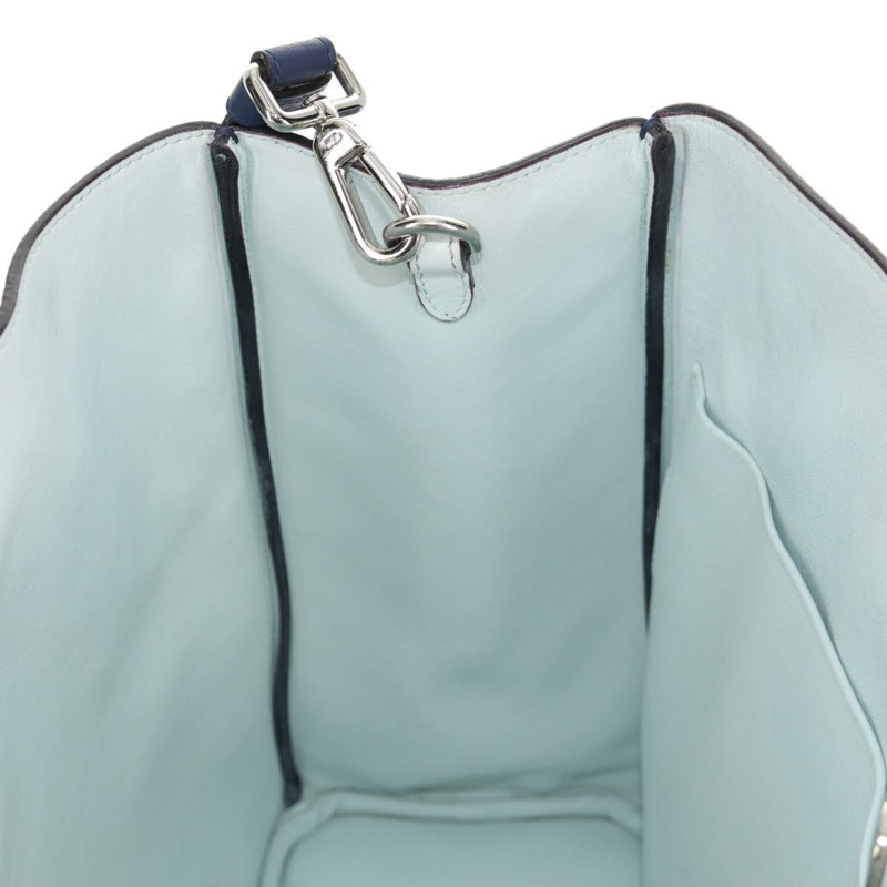 【日本直送】Christian Dior Diorissimo 手提包 皮革 2way Navy Silver Auth 148454A-26