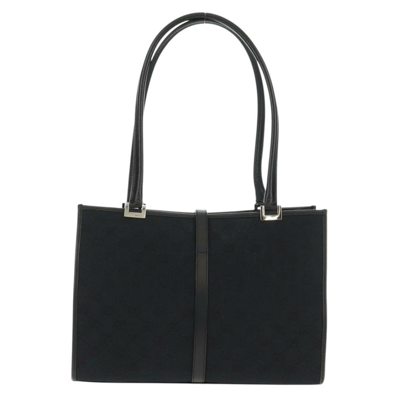 【日本直送】GUCCI GG帆布Jackie肩背包 黑色 銀色 002 1073 1781 Auth 148814V-1