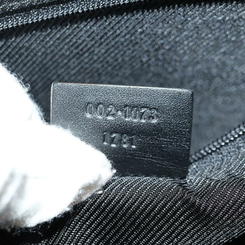 【日本直送】GUCCI GG帆布Jackie肩背包 黑色 銀色 002 1073 1781 Auth 148814V-11