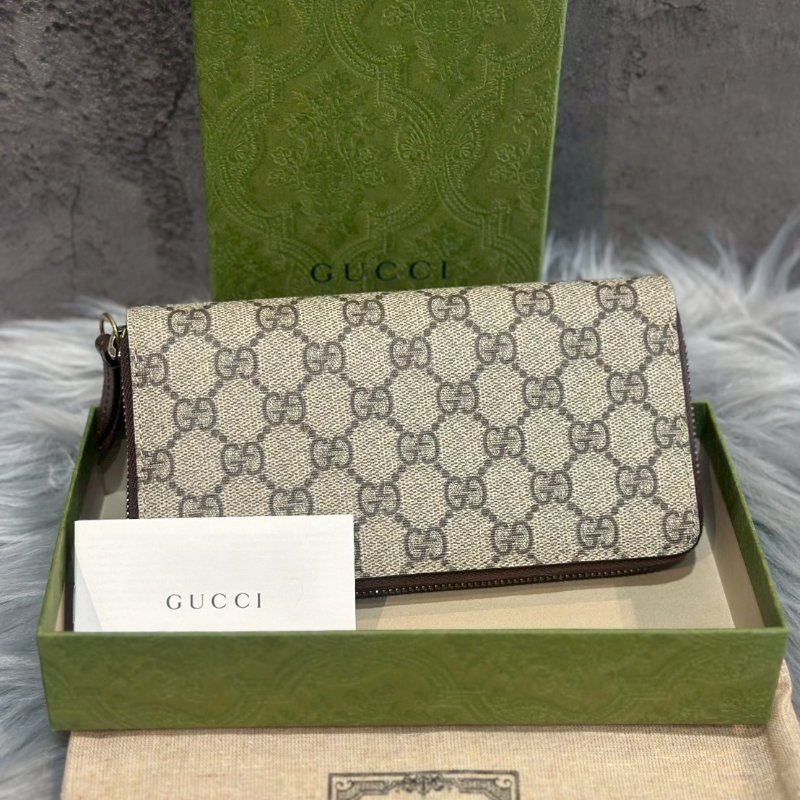 💎Han's house精品服飾💎GUCCI 古馳 GG Supreme Neo Vintage 虎頭 拉鍊長夾-3