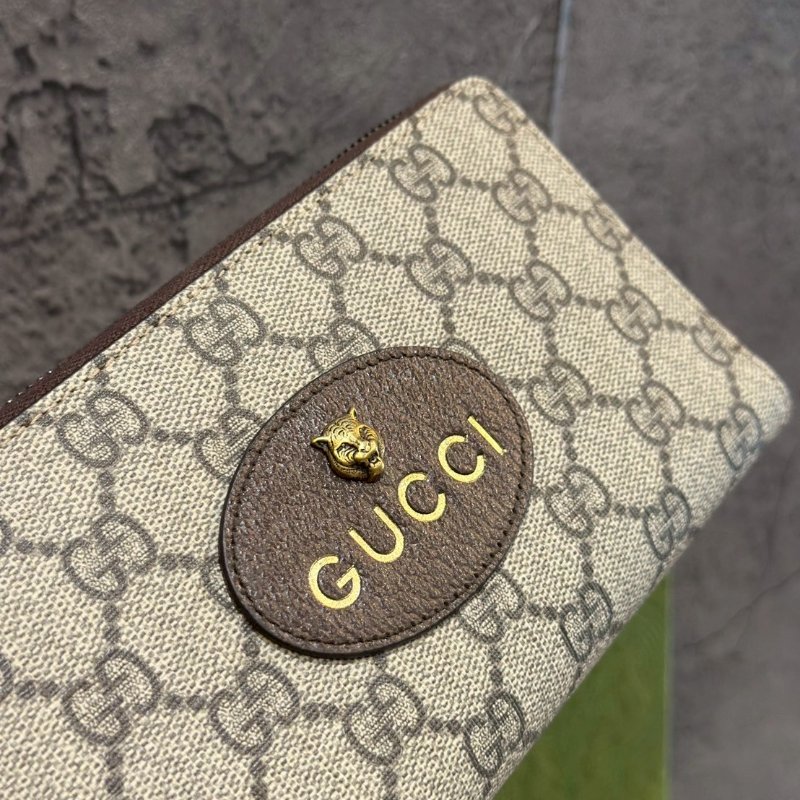 💎Han's house精品服飾💎GUCCI 古馳 GG Supreme Neo Vintage 虎頭 拉鍊長夾-6