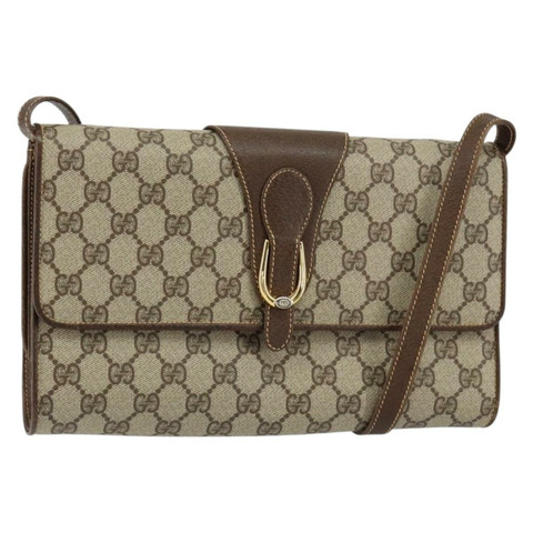 GUCCI GG Supreme 單肩包 PVC 米色 金色 904 02 050 正品 ep11859