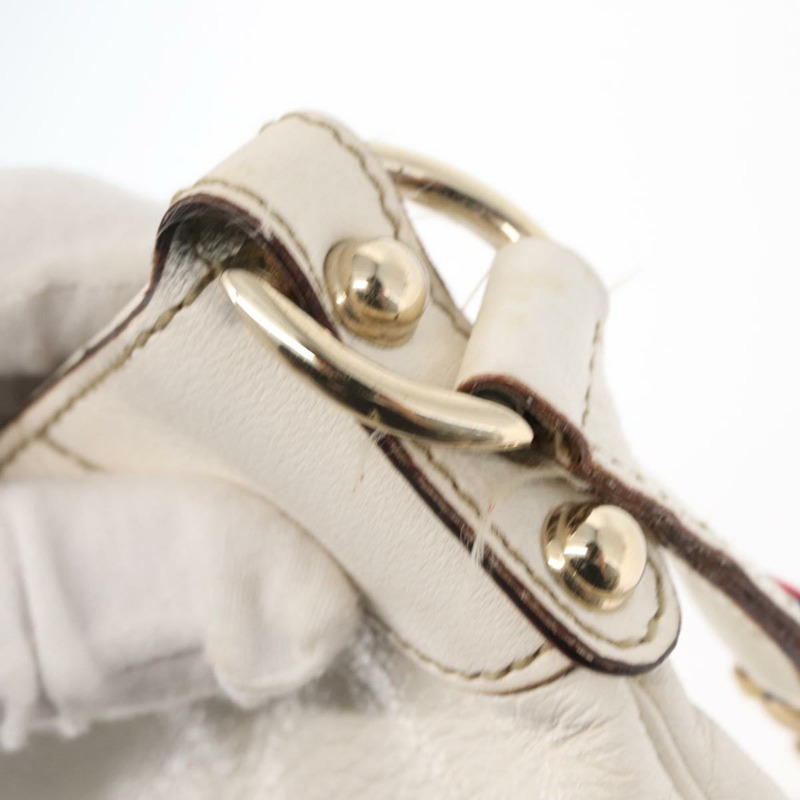 【日本直送】GUCCI Sherry Line 鏈條單肩包 皮革 白色 金色 153011 正品 ep11925-9