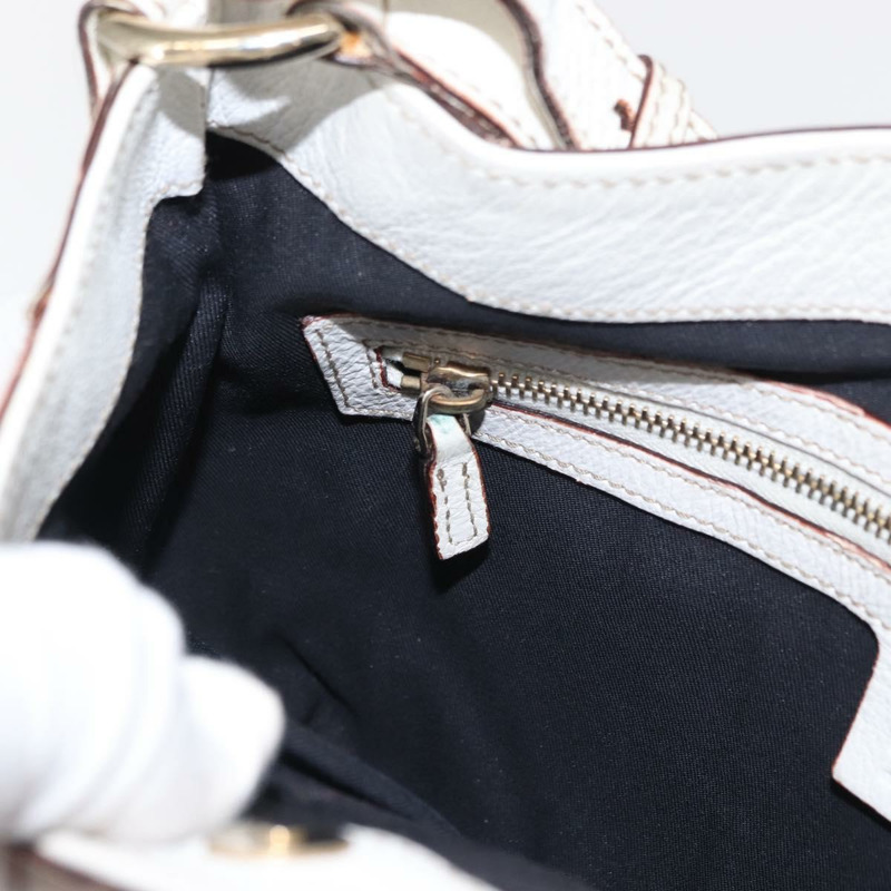 【日本直送】GUCCI Sherry Line 鏈條單肩包 皮革 白色 金色 153011 正品 ep11925-21