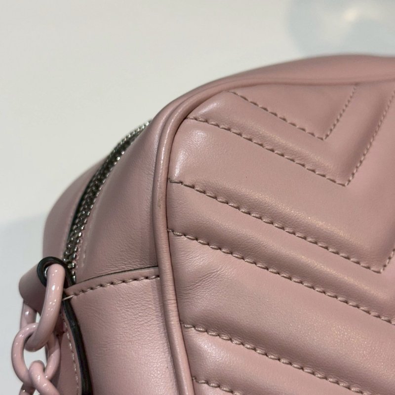 💎Han's house精品服飾💎GUCCI Gg Marmont 中款 相機包粉色-1