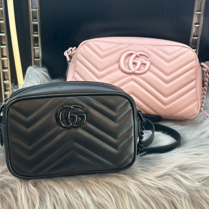 💎Han's house精品服飾💎GUCCI Gg Marmont 中款 相機包粉色-5