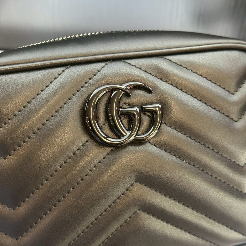 💎Han's house精品服飾💎GUCCI GG Marmont Mini相機包 黑色-1