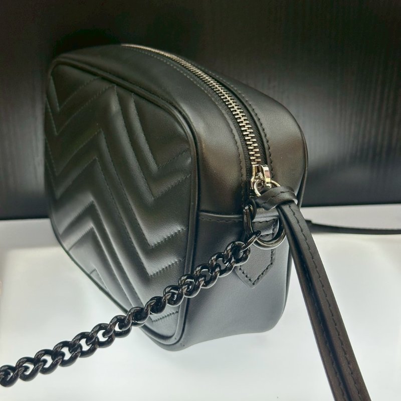 💎Han's house精品服飾💎GUCCI GG Marmont Mini相機包 黑色-2