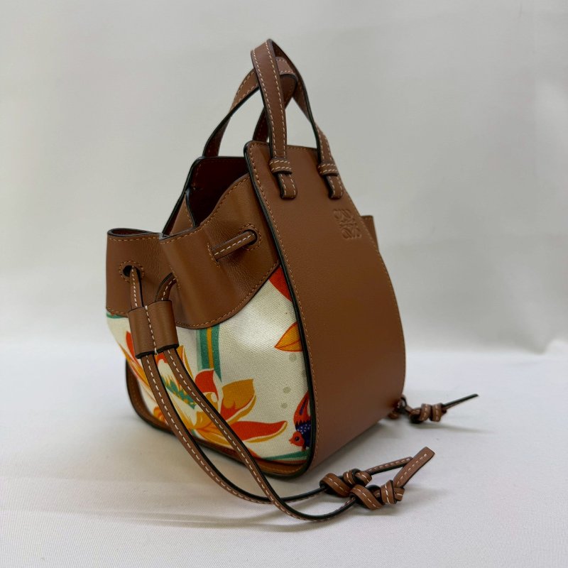 LOEWE Mini Hammock花卉圖吊床包-3