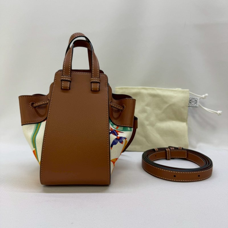 LOEWE Mini Hammock花卉圖吊床包-1