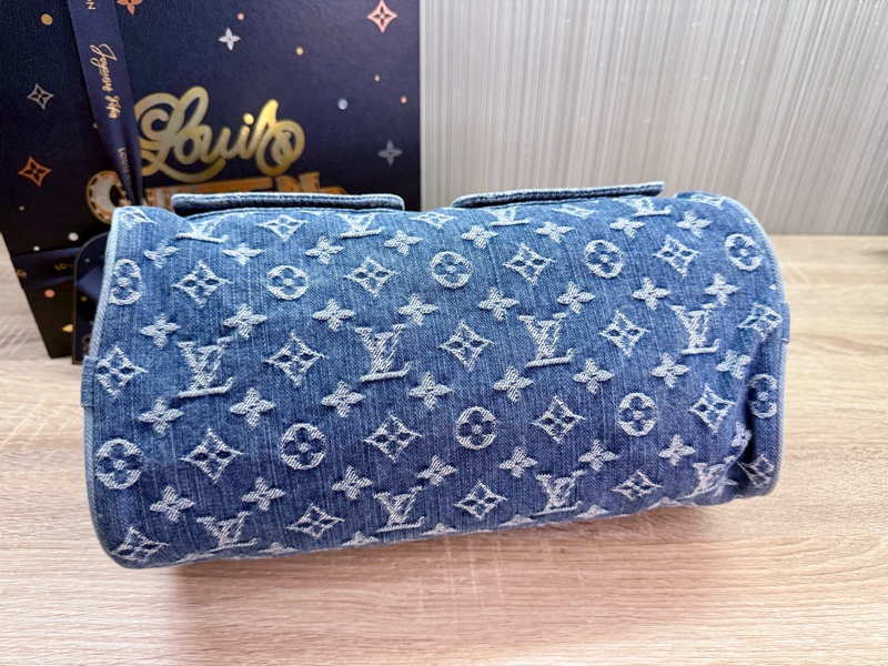 LV M95019 speedy稀有限量絕版牛仔丹寧曼哈頓釦手提包波士頓包-12