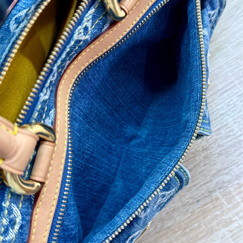 LV M95019 speedy稀有限量絕版牛仔丹寧曼哈頓釦手提包波士頓包-25