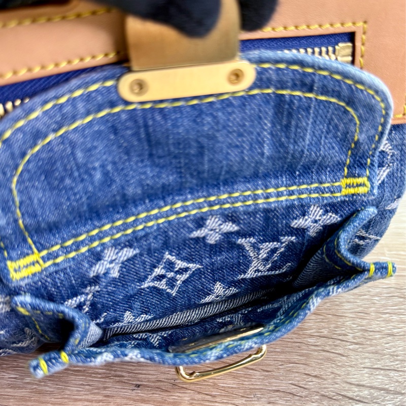 LV M95019 speedy稀有限量絕版牛仔丹寧曼哈頓釦手提包波士頓包-29