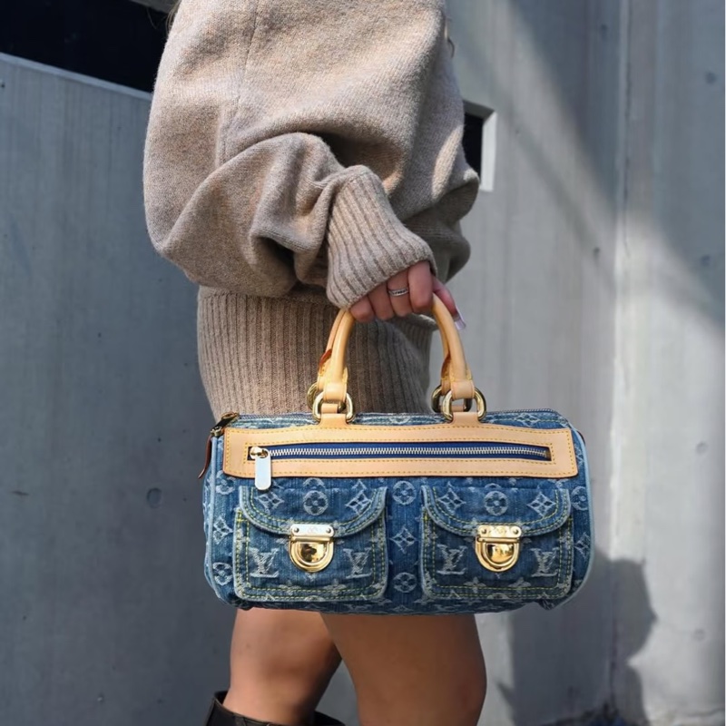 LV M95019 speedy稀有限量絕版牛仔丹寧曼哈頓釦手提包波士頓包-40