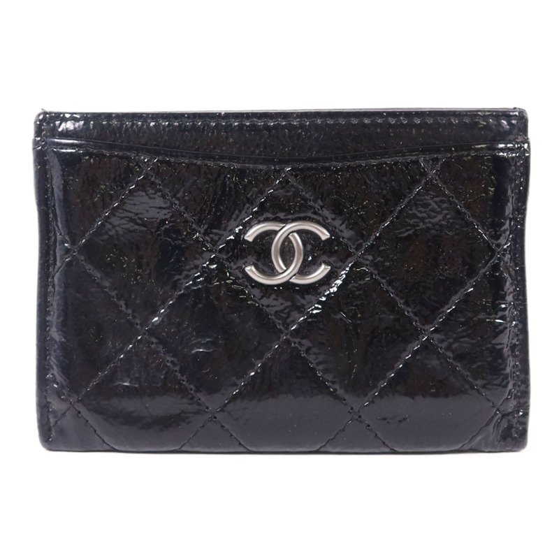 CHANEL 漆皮皮革Card Case銀扣卡片套-0