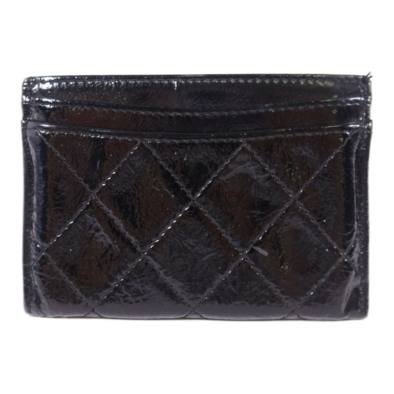 CHANEL 漆皮皮革Card Case銀扣卡片套-1