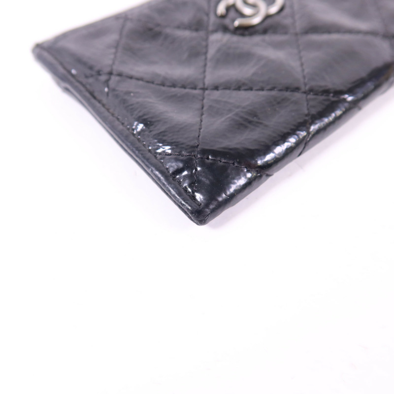 CHANEL 漆皮皮革Card Case銀扣卡片套-10