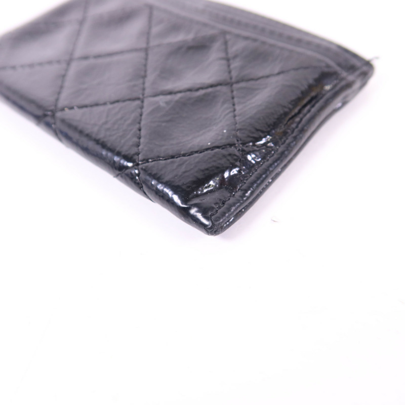 CHANEL 漆皮皮革Card Case銀扣卡片套-11