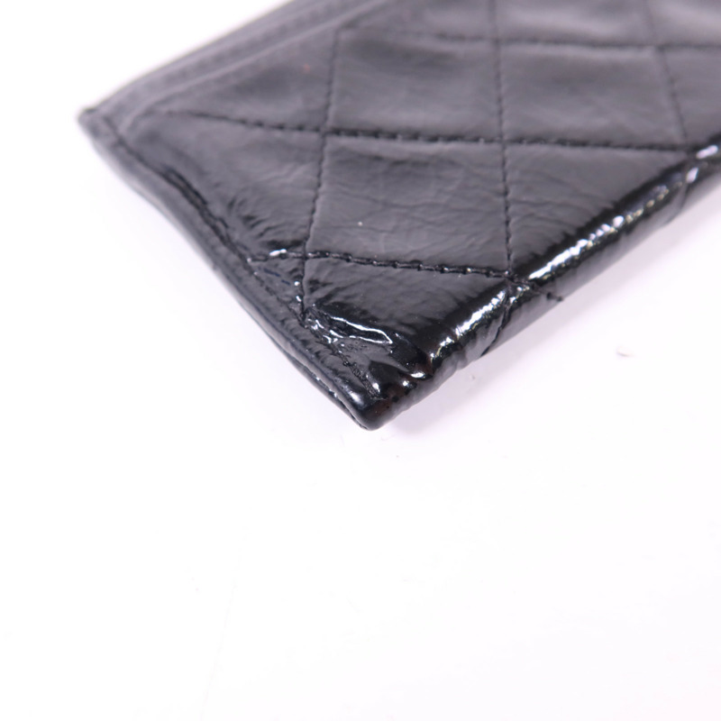 CHANEL 漆皮皮革Card Case銀扣卡片套-12