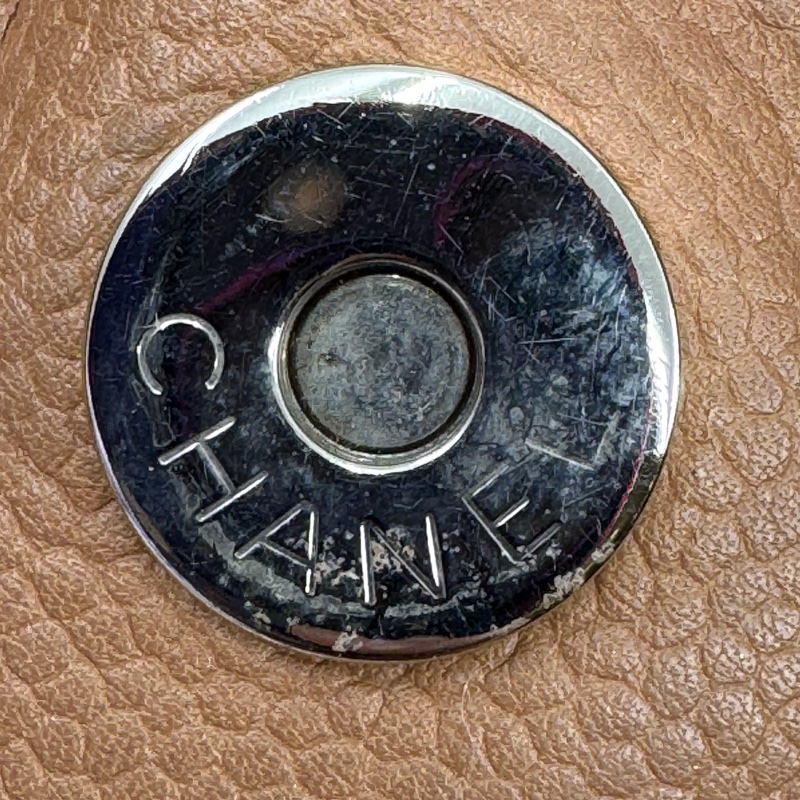 CHANEL 啡色 牛皮 銀鏈 方型側孭-27