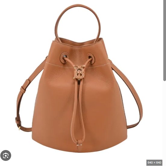 💎Han's house精品服飾💎BurberryTB 荔枝牛皮 水桶包 側背包-4