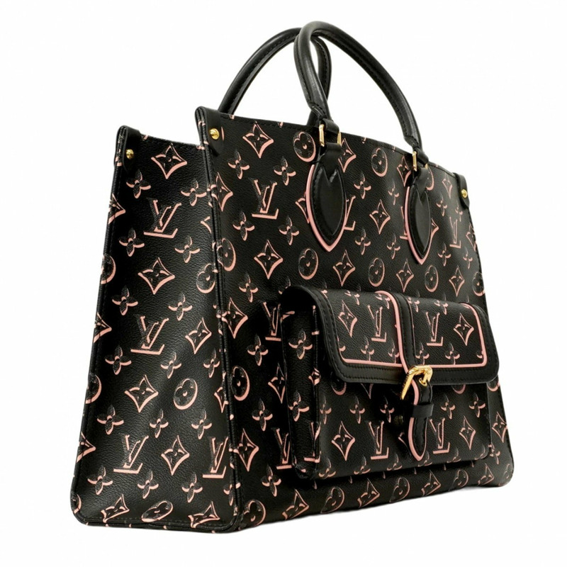 路易威登 Monogram Fall for You on the Go MM 手提包 M46154 黑色/粉紅色 兩用包 女士-1