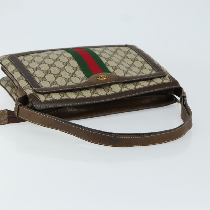 【日本直送】GUCCI GG Supreme Web Sherry Line 手提包 PVC 米色 金色 14 01 4085 正品 151002-6