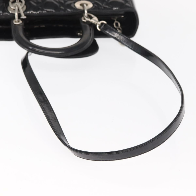 【日本直送】Christian Dior Canage 琺瑯兩用手袋 黑色 銀色 正品 BA7509-7