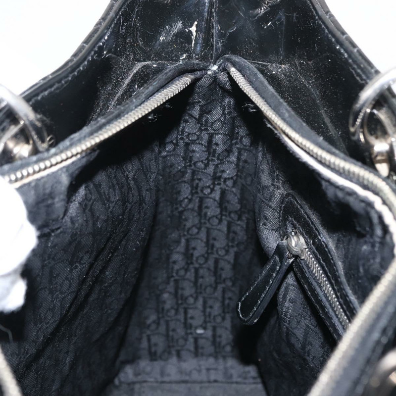 【日本直送】Christian Dior Canage 琺瑯兩用手袋 黑色 銀色 正品 BA7509-22