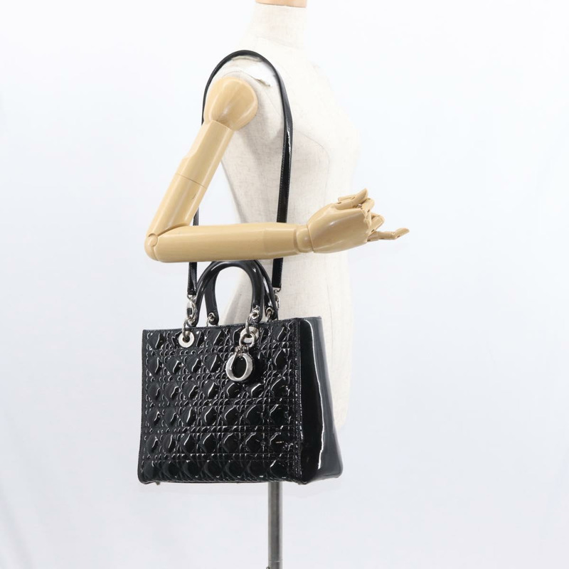 【日本直送】Christian Dior Canage 琺瑯兩用手袋 黑色 銀色 正品 BA7509-25