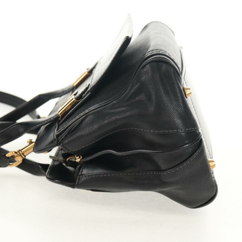 【日本直送】Chloe Alice 手提包 皮革 兩用 黑色 金色 正品 BA7550-2