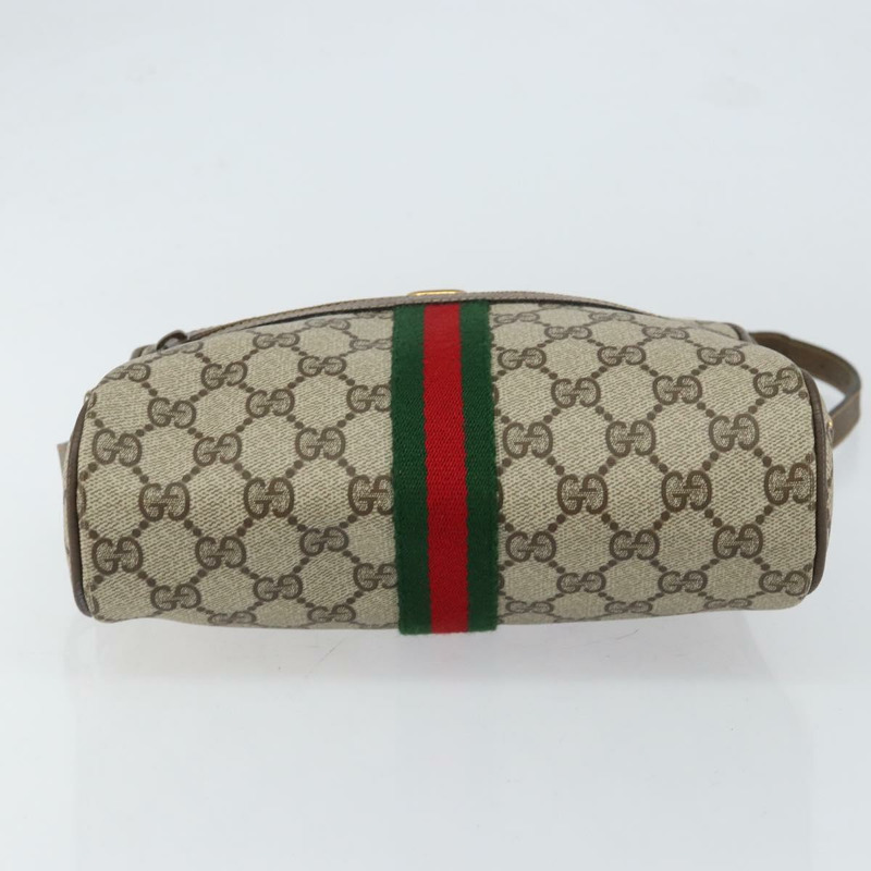 【日本直送】GUCCI GG Supreme Web Sherry Line 手提包 PVC 米色 金色 32 02 004 正品 ep11899-4
