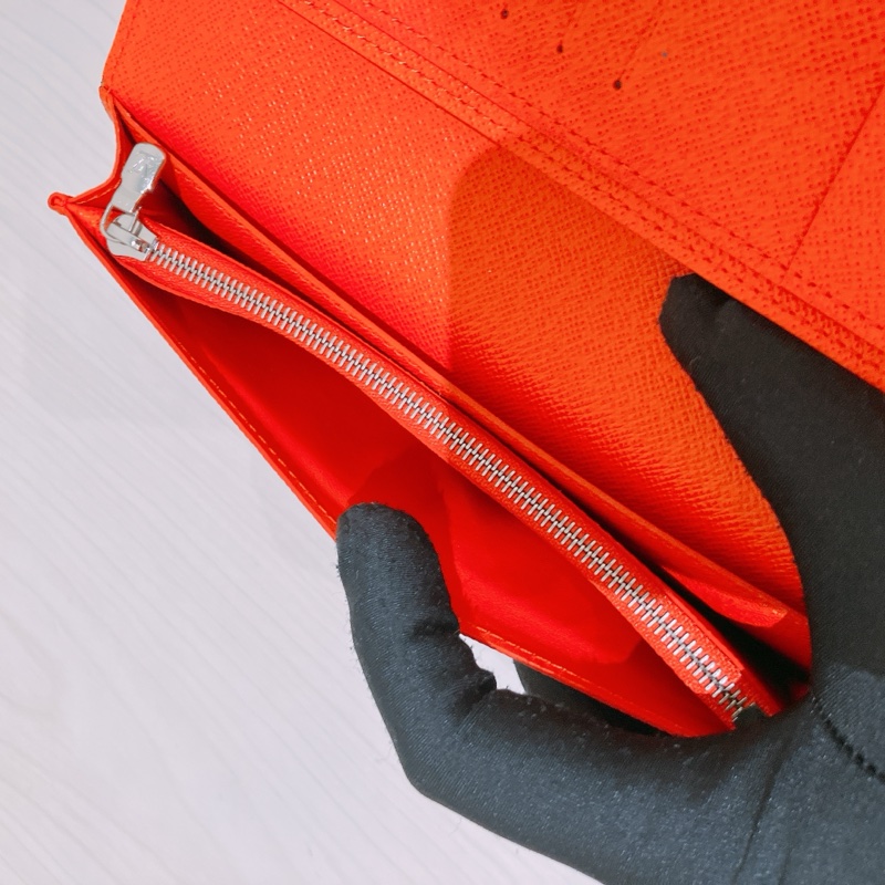 TK1878 Louis Vuitton 路易威登橙色長夾M32839 Portofoile Braza Amble Long Wallet Taiga Skin-12