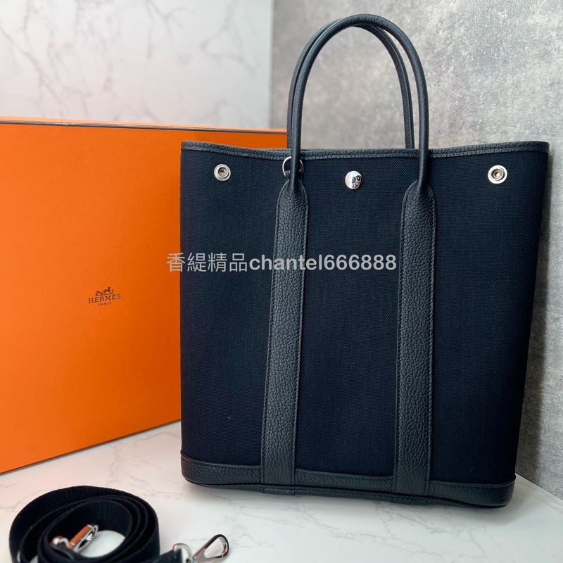 💗香緹國際精品💗 HERMES GARDEN FILE 花園托特包 帆布拼皮-0