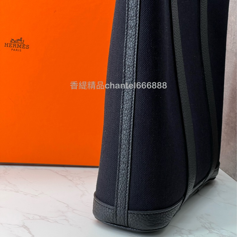 💗香緹國際精品💗 HERMES GARDEN FILE 花園托特包 帆布拼皮-4