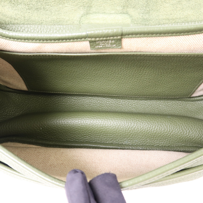 HERMES Clemence皮革Bourlingue金扣肩背袋-5